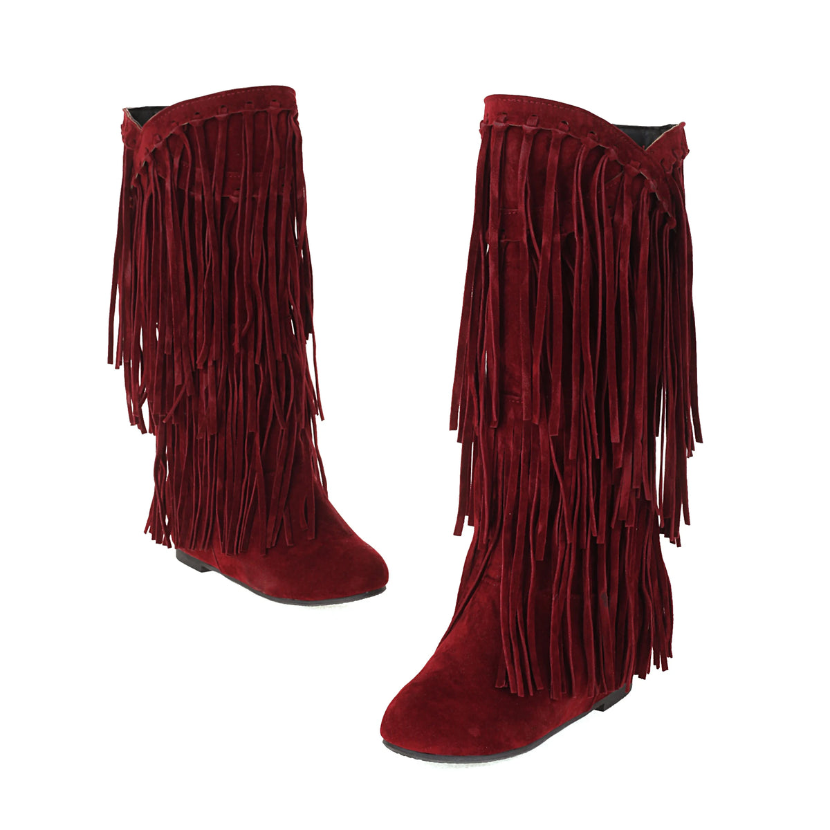 Bohemian Flock Tassel Mid-Calf Boots