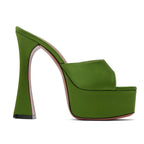 Square Toe Satin High Heel