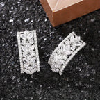 Fashionable and Luxurious Synthetic Zircon Earrings