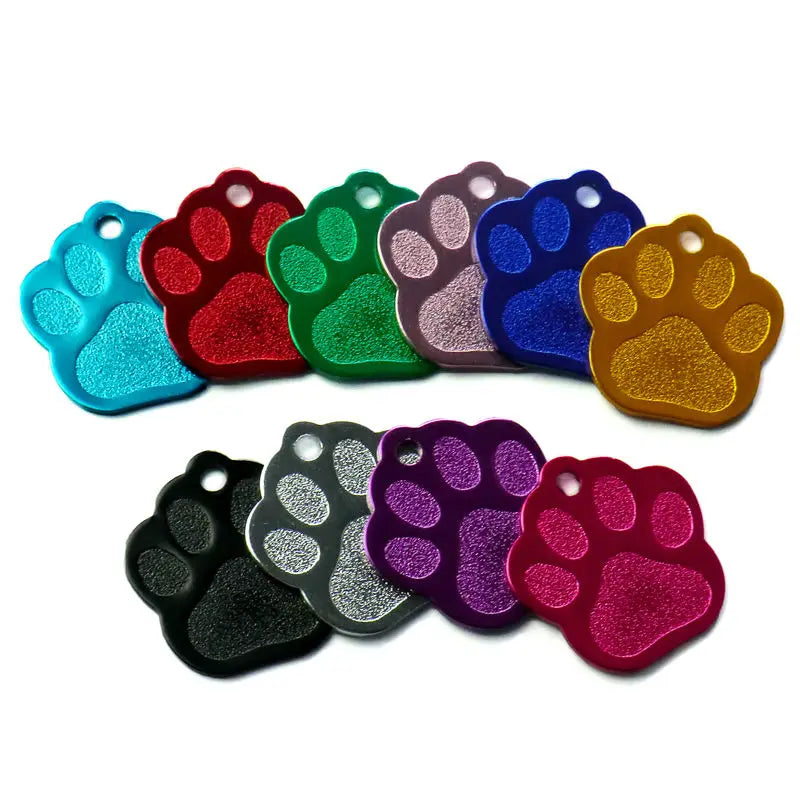100Pcs Paw Pet Dog ID Tag