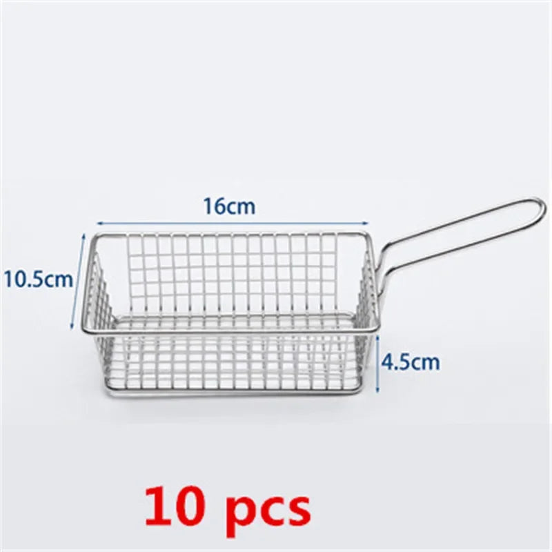 10 pcs set black French Fries Basket