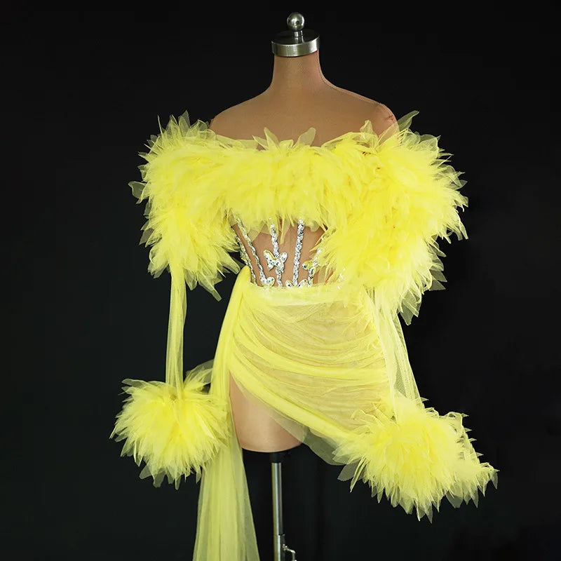 Mini Length Ruffled Tulle NightClub cocktail Dress