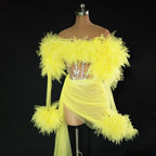 Mini Length Ruffled Tulle NightClub cocktail Dress