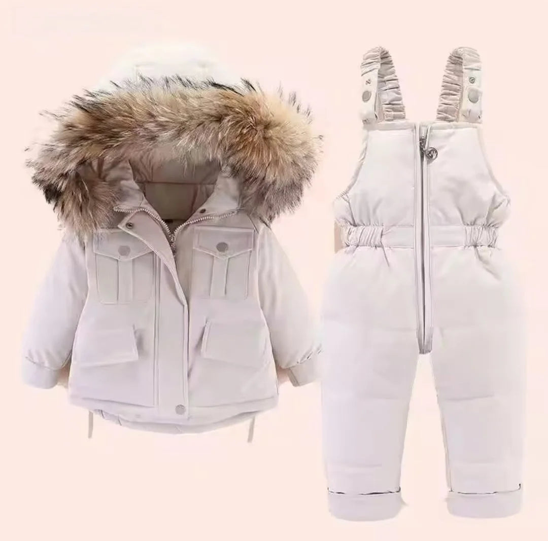 Jacket+Overalls Suit 2Pcs Duck Down Set