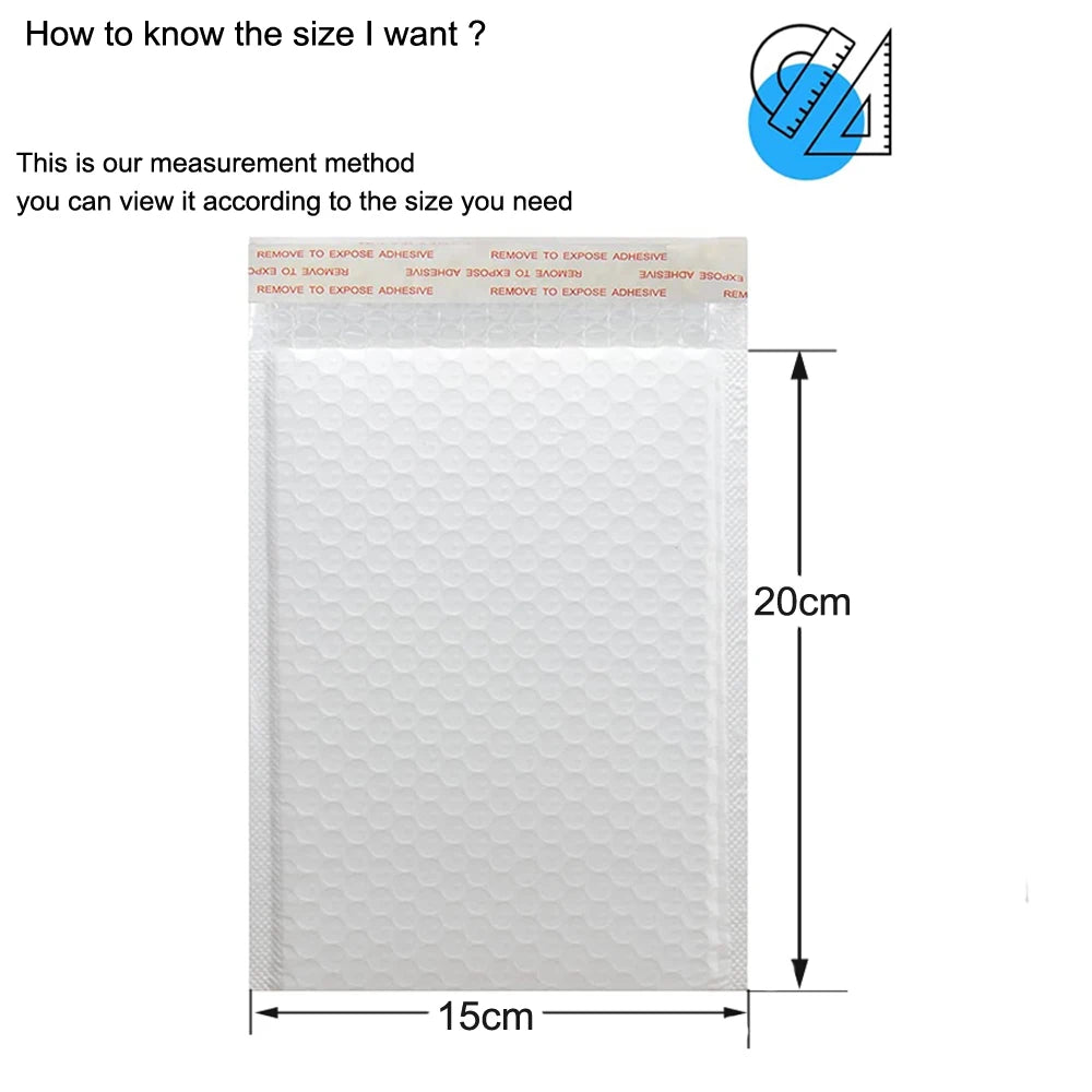 100pcs Matte White Black  Self Seal Shipping Padded Envelopes