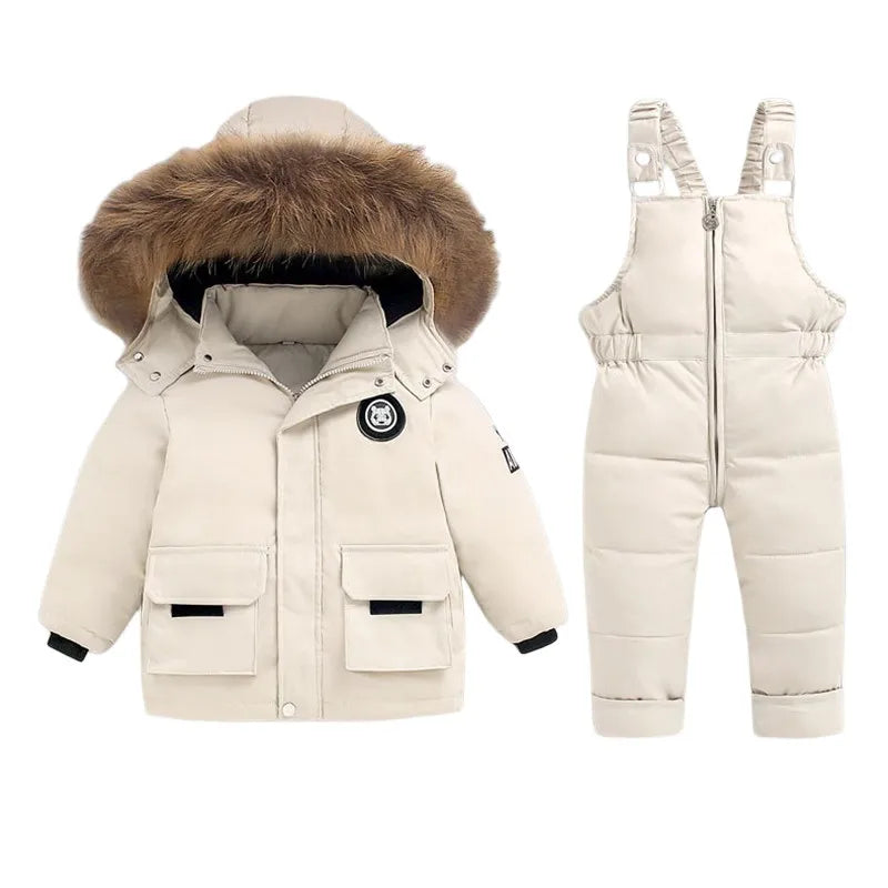 Jacket+Overalls Suit 2Pcs Duck Down Set