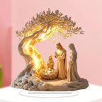 2D Flat Prayer under Moonlight Tree Decoration