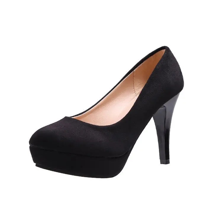 Round Toe Set Shallow Mouth Slim Heel