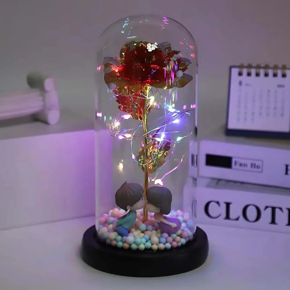 Mothers Day Rose Galaxy Glass Rose