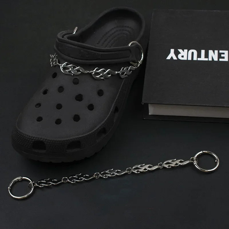 Designer croc Charms Chain Punk Pendant Metal Buckle