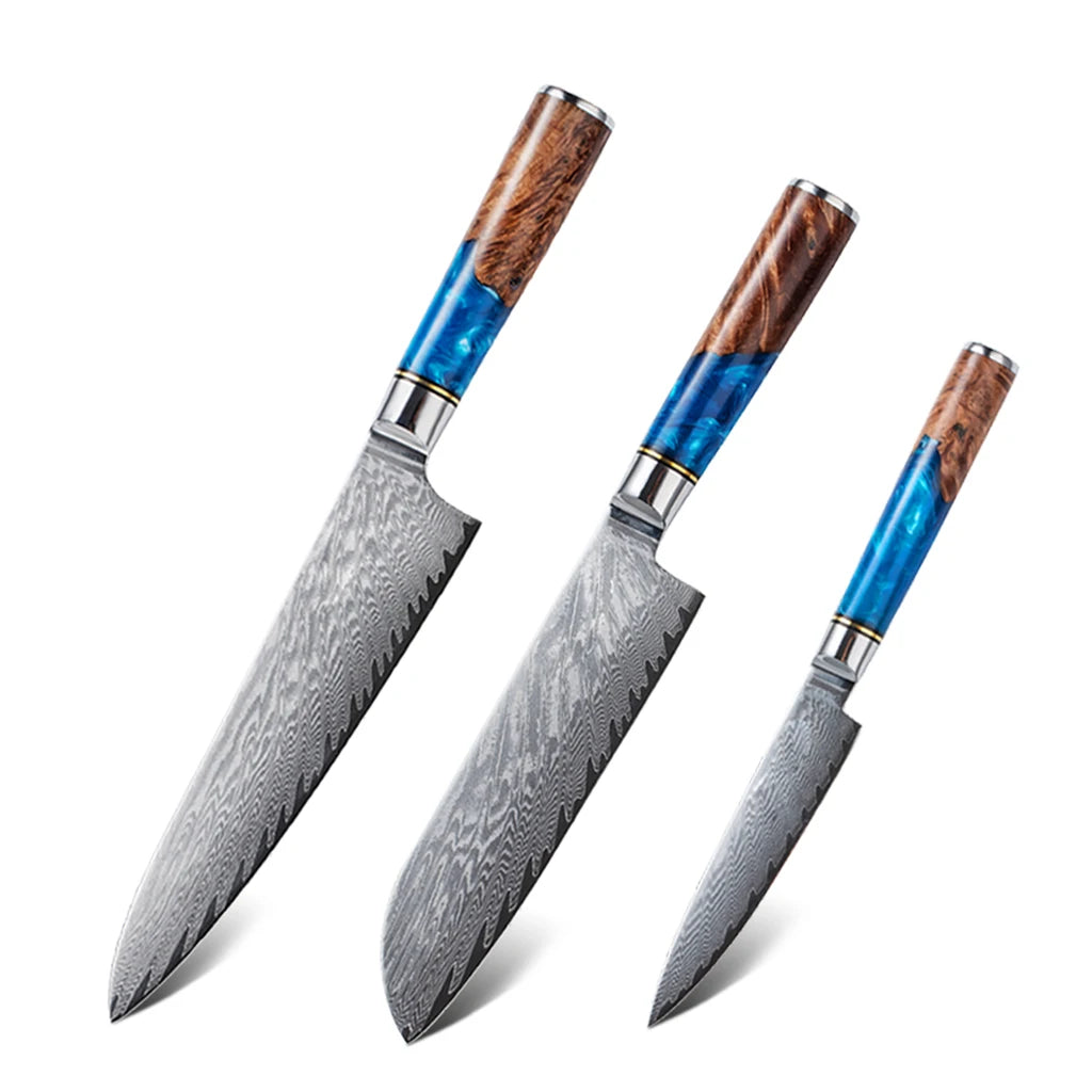 VG10 Chef's Knife d Handle Kitchen Chef's Knife Three-Piece Set