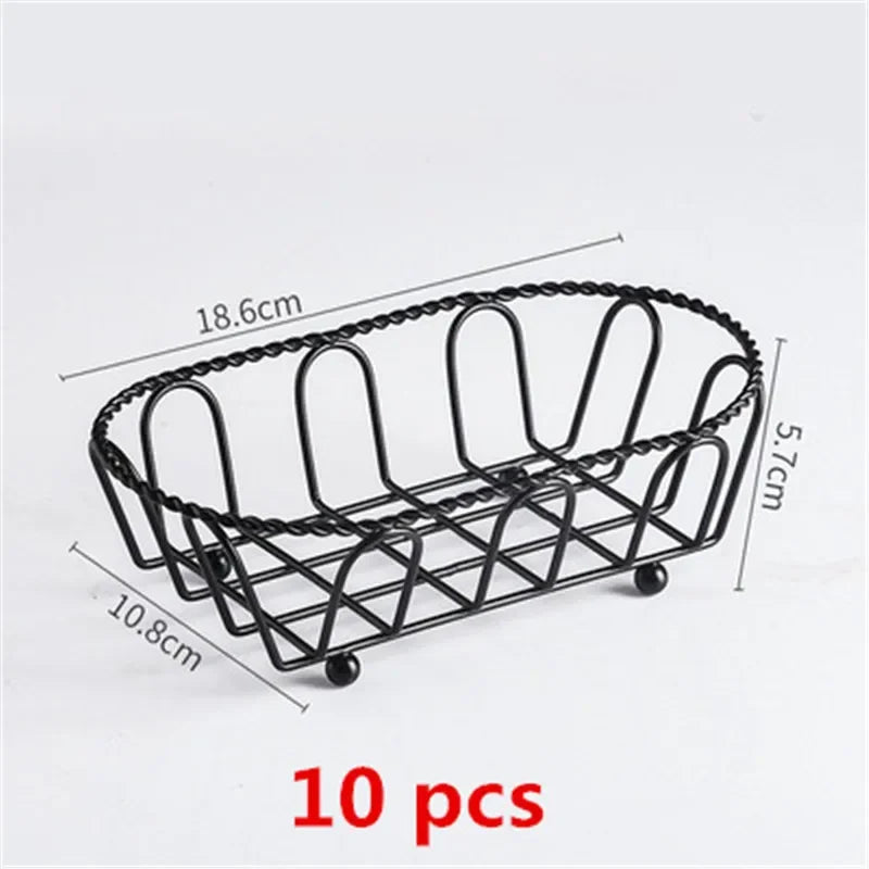 10 pcs set black French Fries Basket