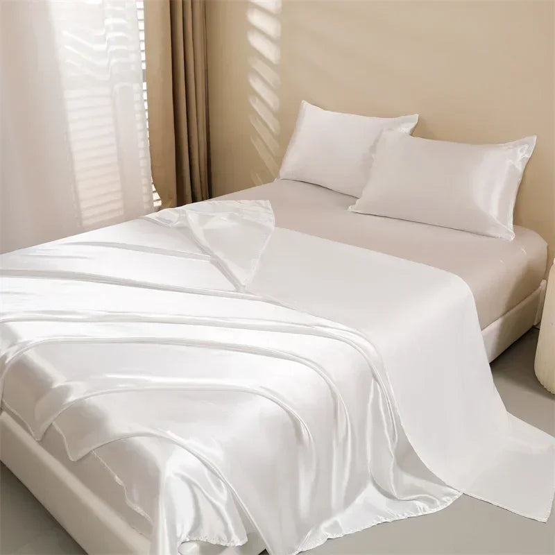 4 Pcs Satin Bed Sheets