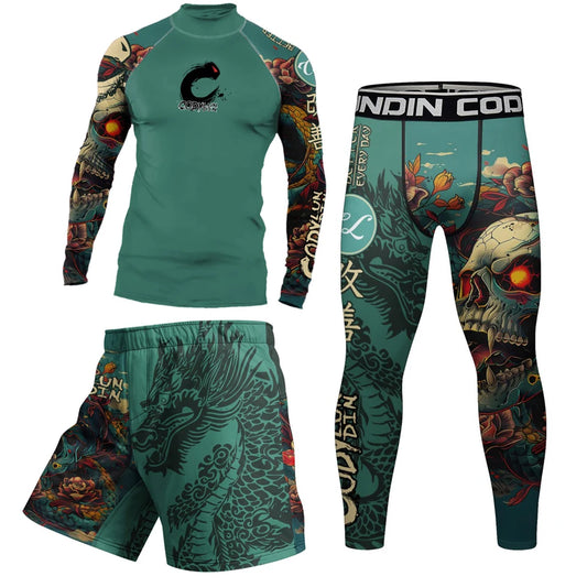 Boxing  Grappling Rash guard Sets Muay Thai Sportswear 3PCS/Set