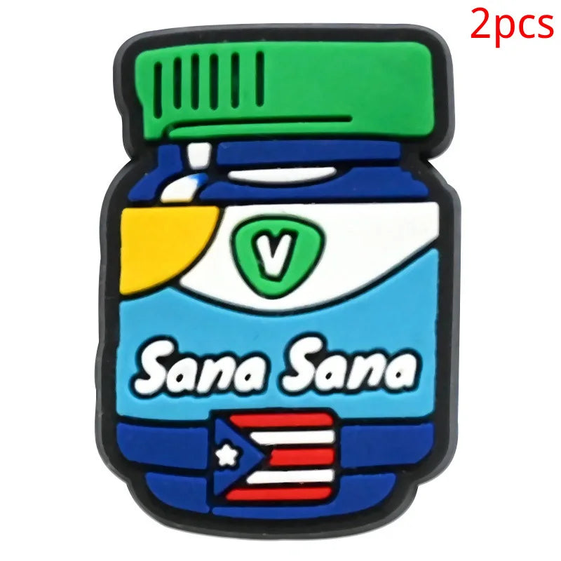 Puerto Rico series PVC 2pcs shoe charms