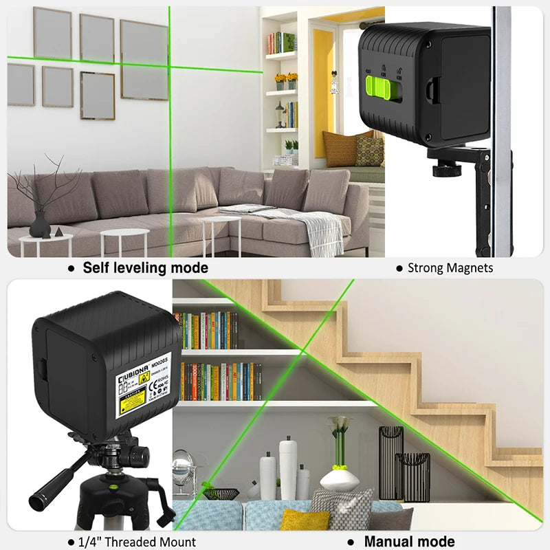 CLUBIONA warehouse clearance 2 Lines Laser Level Self Leveling With Level accessories