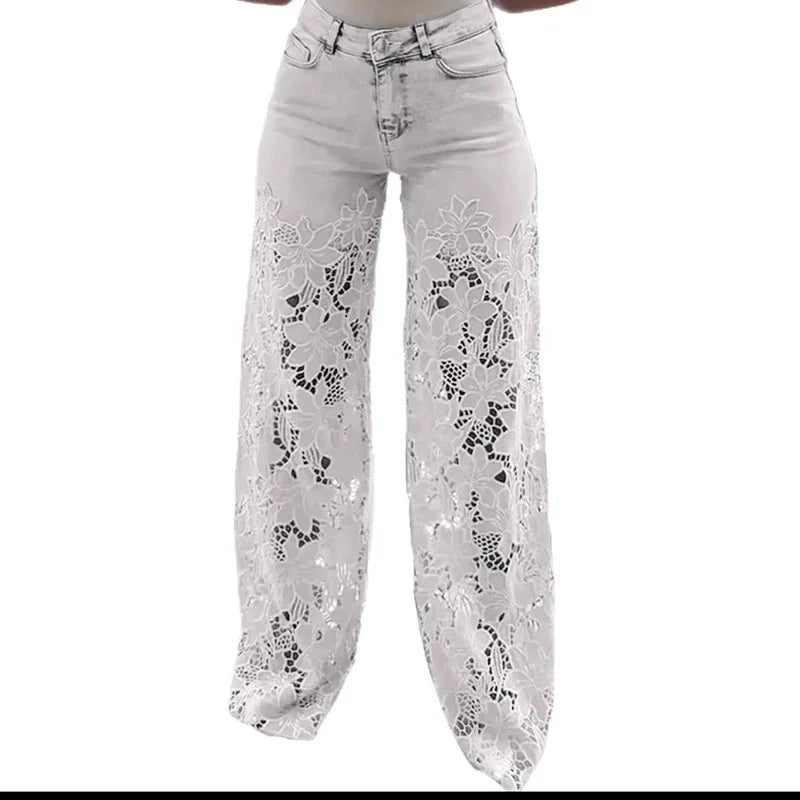 High Waist Wide Leg Jeans Pants