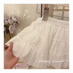 Summer Elastic Waist Layered Girls Short Skirt