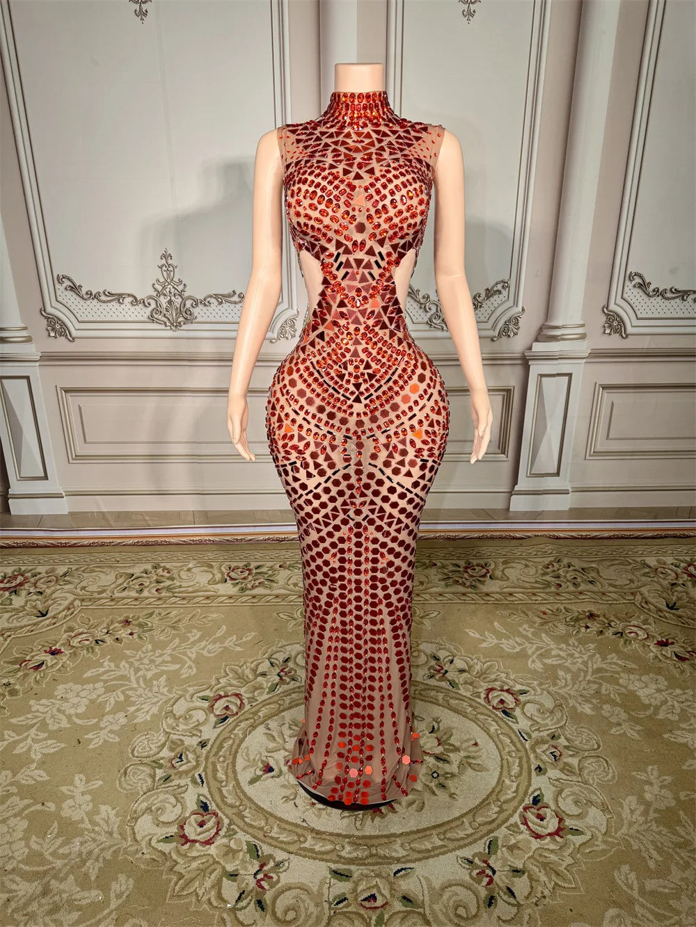Elegant Rhinestone Sequin Long Dresses