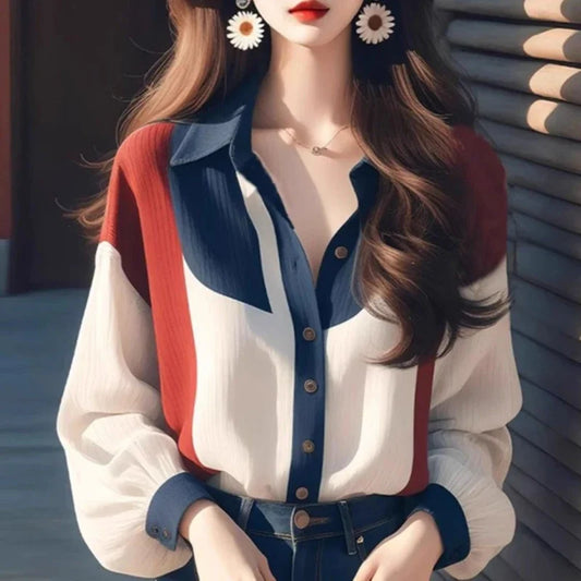 Chiffon Vintage Loose Long Sleeves Top