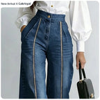 Casual High Waist Vintage Wide Leg Jeans