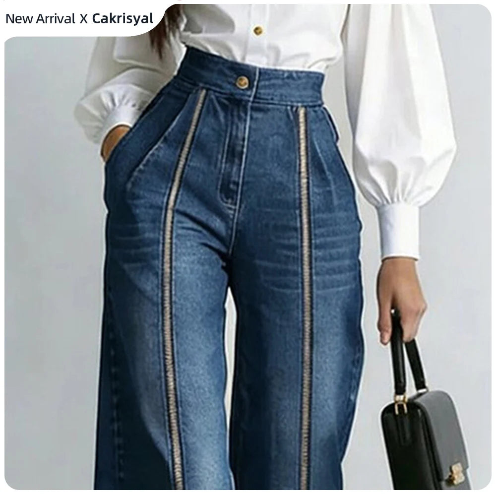 Casual High Waist Vintage Wide Leg Jeans