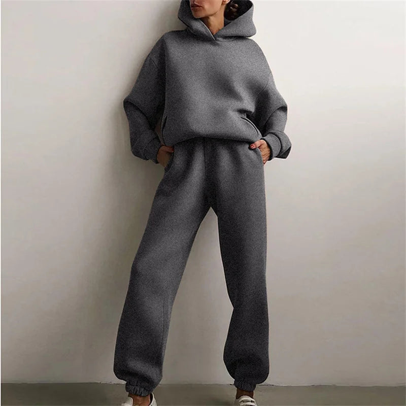 Women's Tracksuit Suit Autumn Fashion Warm Hoodie Sweatshirts