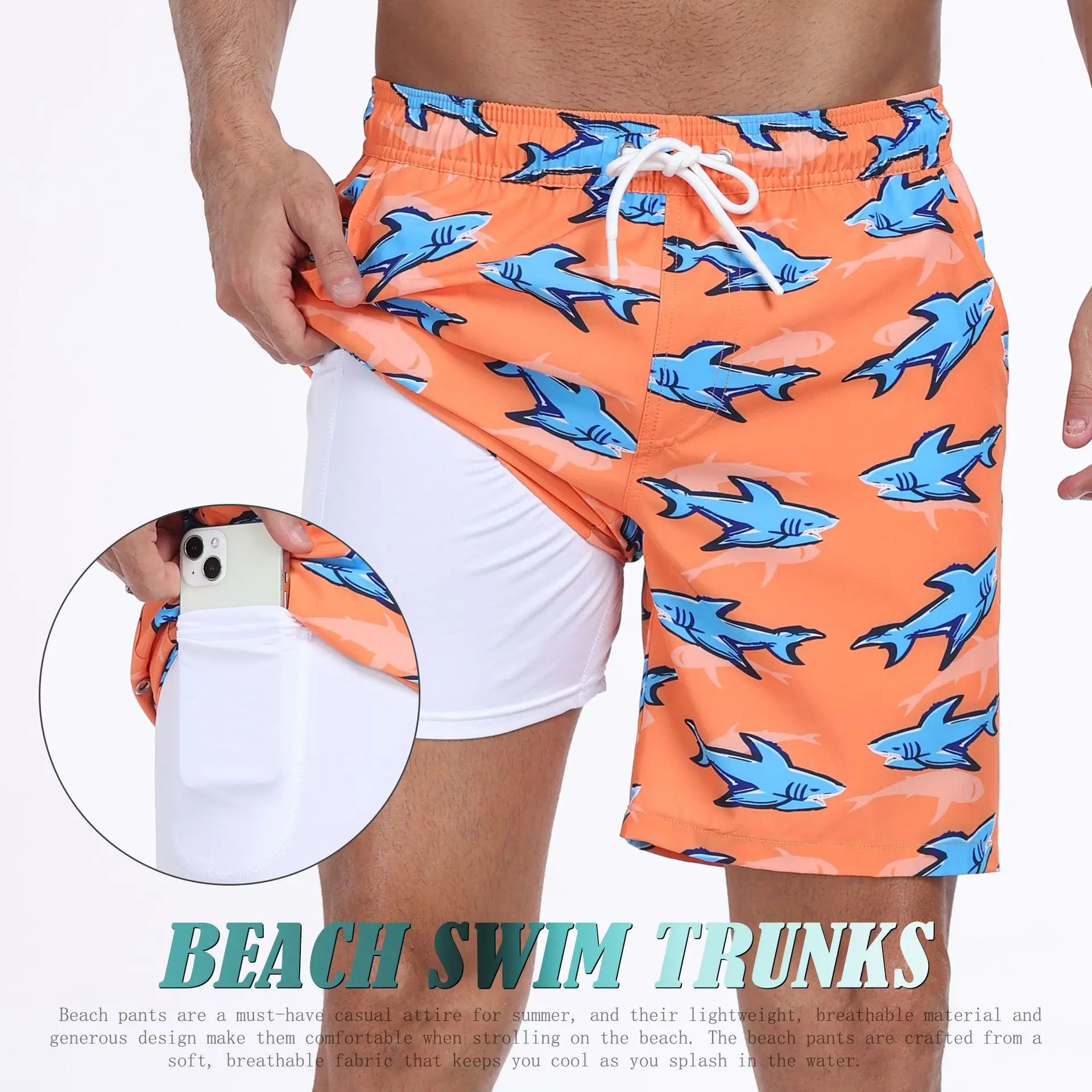 2026 Mens Beach Print Shorts