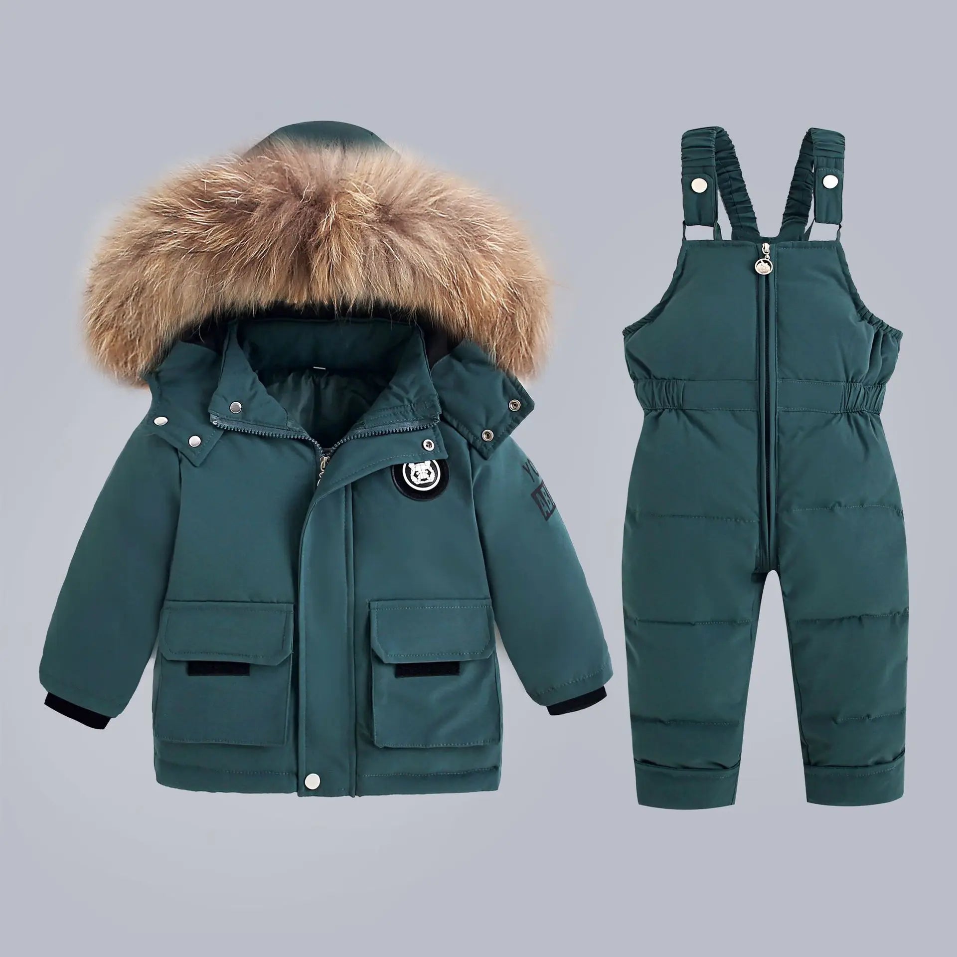 Jacket+Overalls Suit 2Pcs Duck Down Set