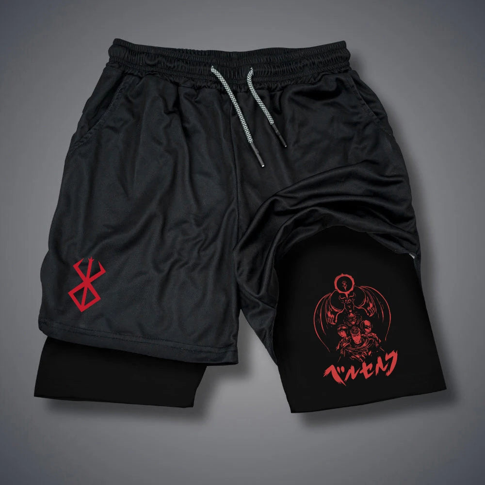 2 in 1 Compression gym shorts