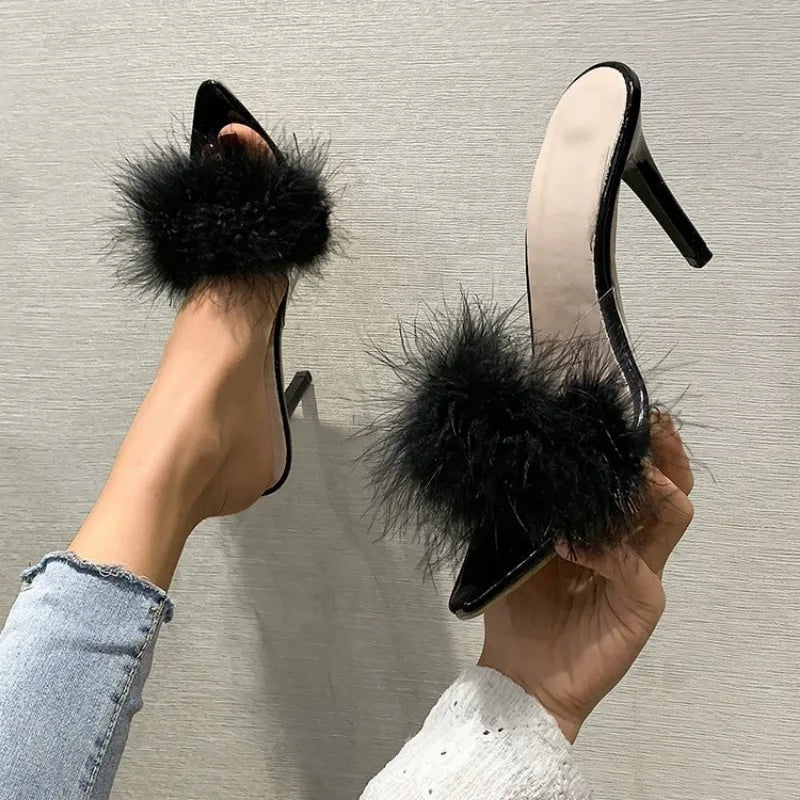 Fluffy kitty Heels