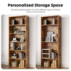 JHK 6 Tier Wooden Shelf Bookcase