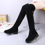 Faux Suede Winter Elastic Knee-high Boots