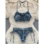 OIINAA Denim Bikini Set