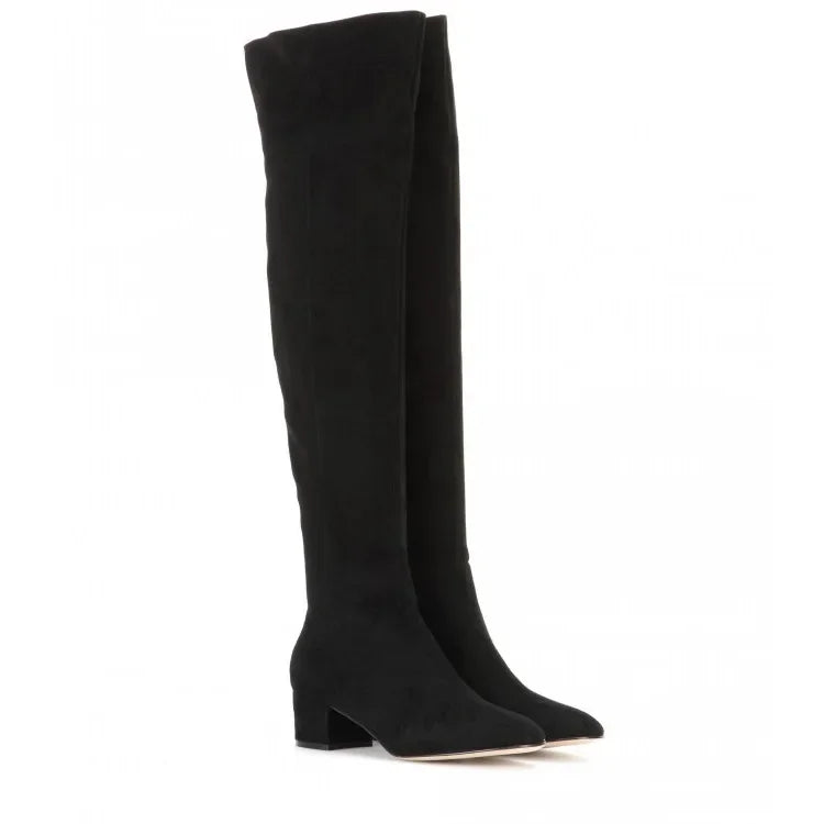Over-the-knee Fashion Boots, Round Head Mid-heel