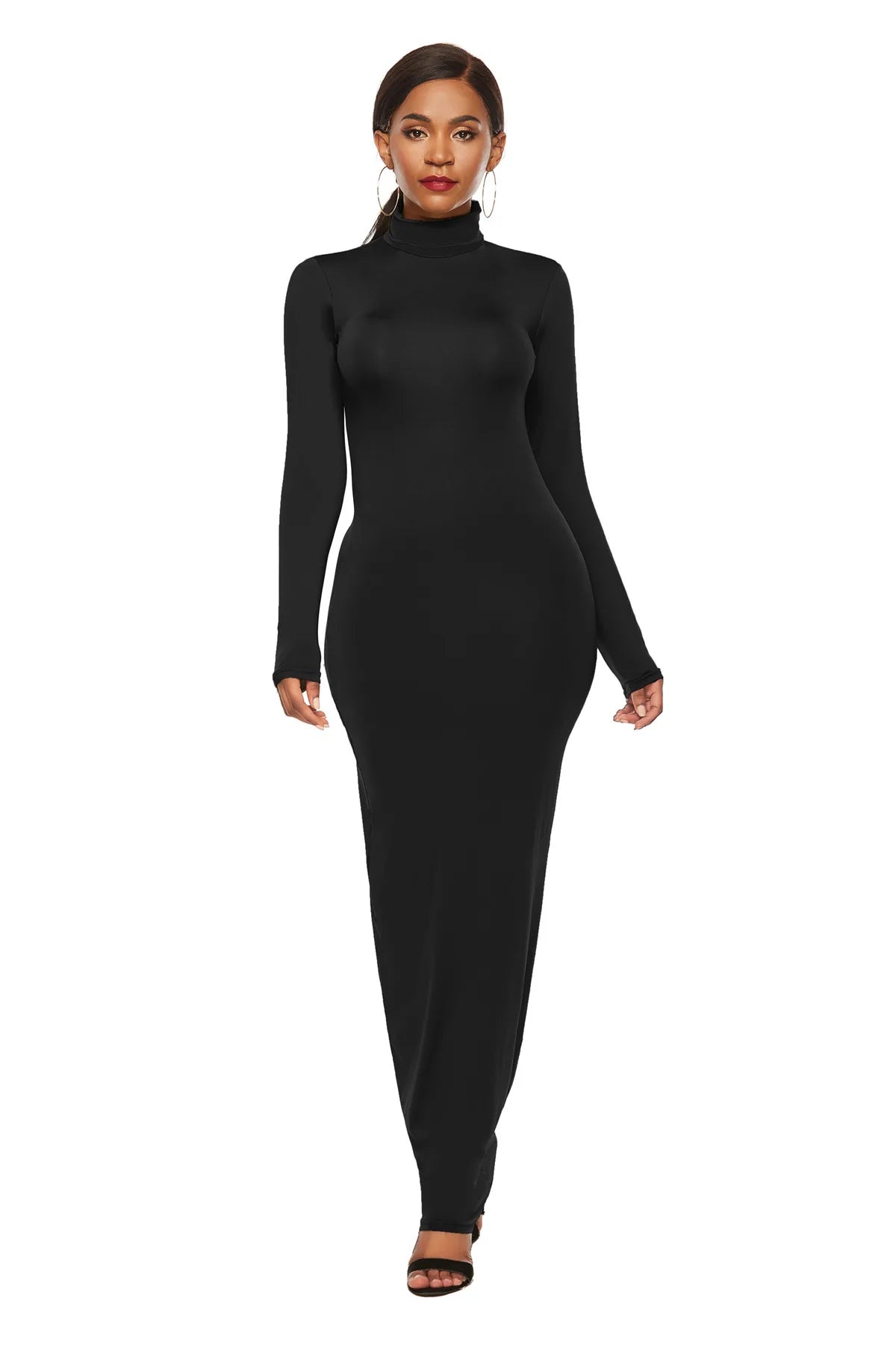Slim Long High Neck Bodycon Dress