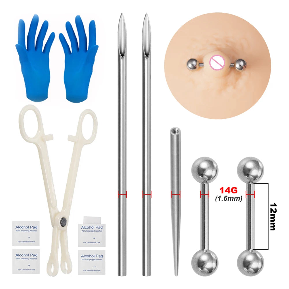 Body Piercing Kit Surgical Steel