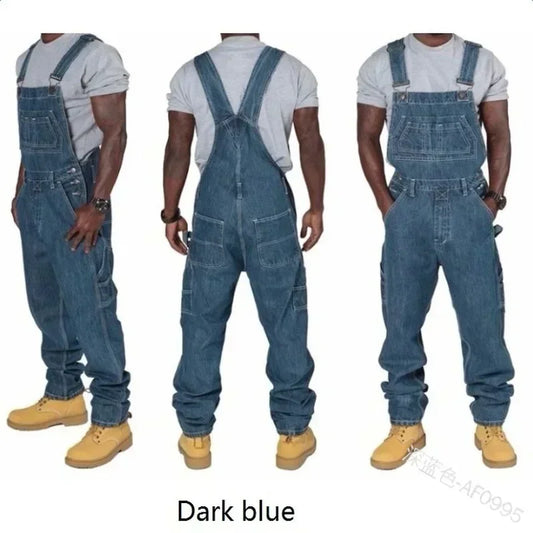 Mens Jeans Overalls Men Pockets
