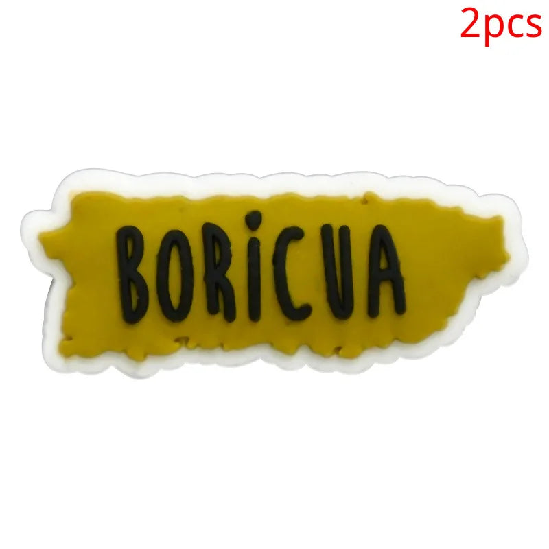 Puerto Rico series PVC 2pcs shoe charms