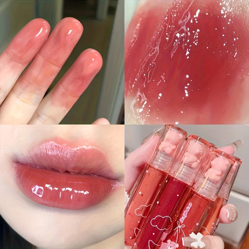 6 color  little bear lip gloss