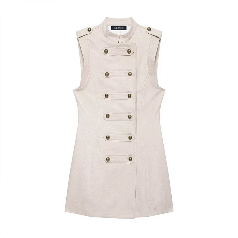 Summer Dress Women's 2026 New Fashion Retro Slim Elegant Women's Mini Dresses Street Chic Youth Travel Dress Summer