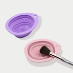 Silicone Makeup Brush Cleaner Foldable Powder Puff Cleaning Bowl