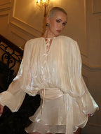 Elegant Chiffon Ruffle High Waist Dress