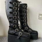 Gothic Platform Wedges High Boots
