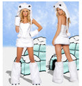 Cosplay White Sexy Holiday Party Dress Suit Woman Backless Funny Bring A Hat Stage Costume Clothes