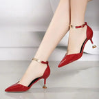Sweet Pointed Toe Buckles Strap Stiletto Heels