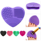 Silicon heart shaped makeup brush cleaner pads
