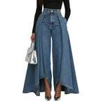 Fashion High Rise Denim Culottes Jeans