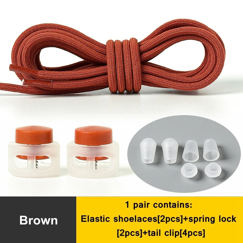 1 Pair Lazy Laces Elastic Snap Lock Shoelaces