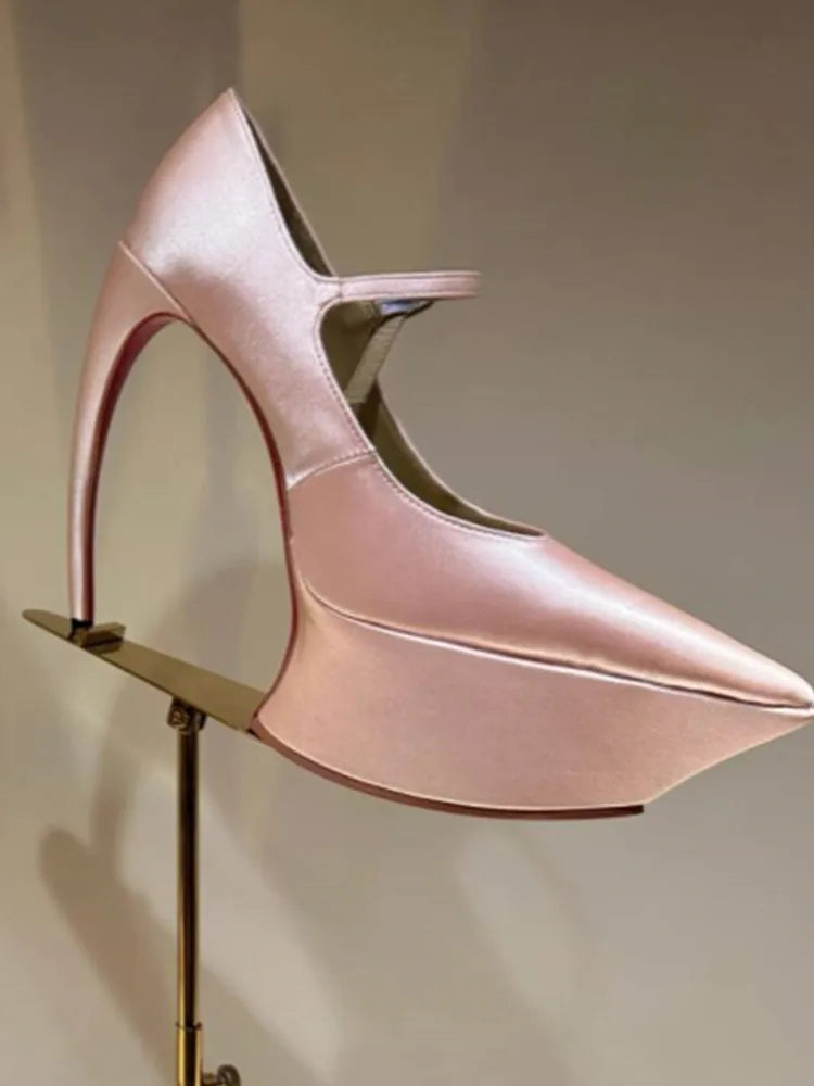 New Pointed Stiletto High Heels Thick Bottom Ballet Sandals